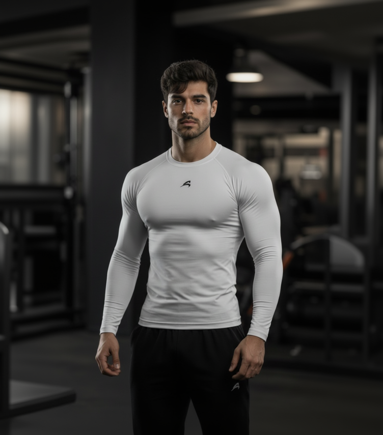White Full Sleeve Three-Quarter
